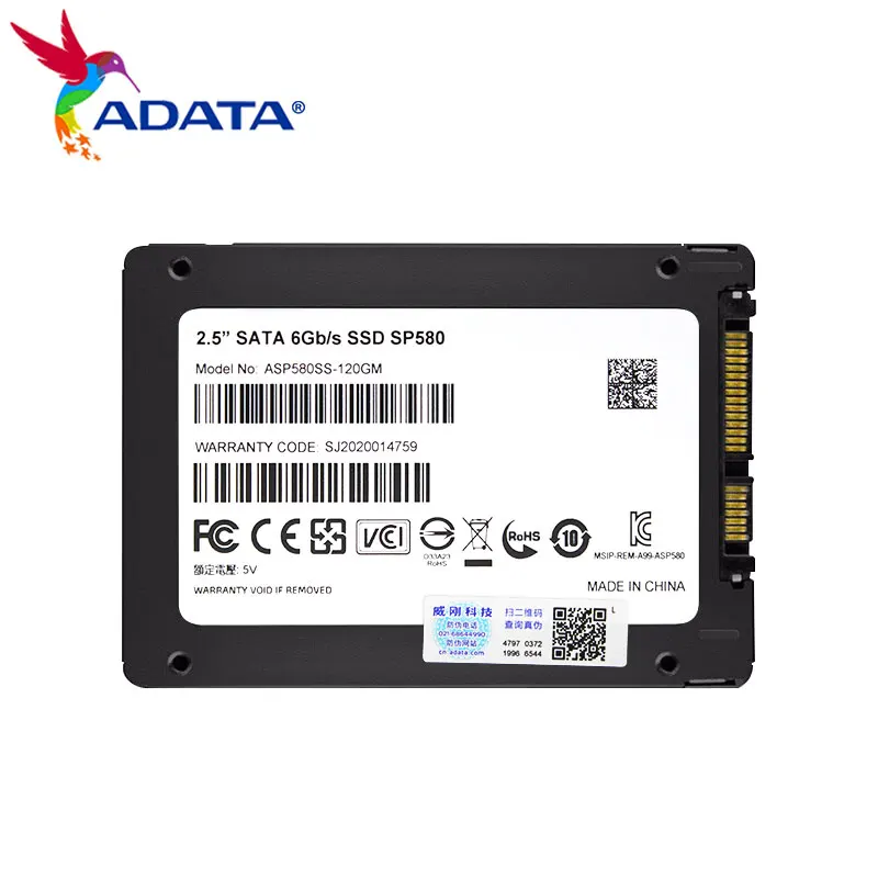 Imagem -04 - Adata-ssd Sp580 Disco Rígido Portátil para Computador 2.5 Polegada Notebook de Leitura e Gravação de Alta Velocidade 120gb 240gb 480gb 960gb Sata Iii Hdd