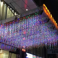 3.5-40M LED Icicle String Lights Christmas Curtain Fairy Lights Garland Remote Outdoor For New Year Wedding Street Holiday Decor 6