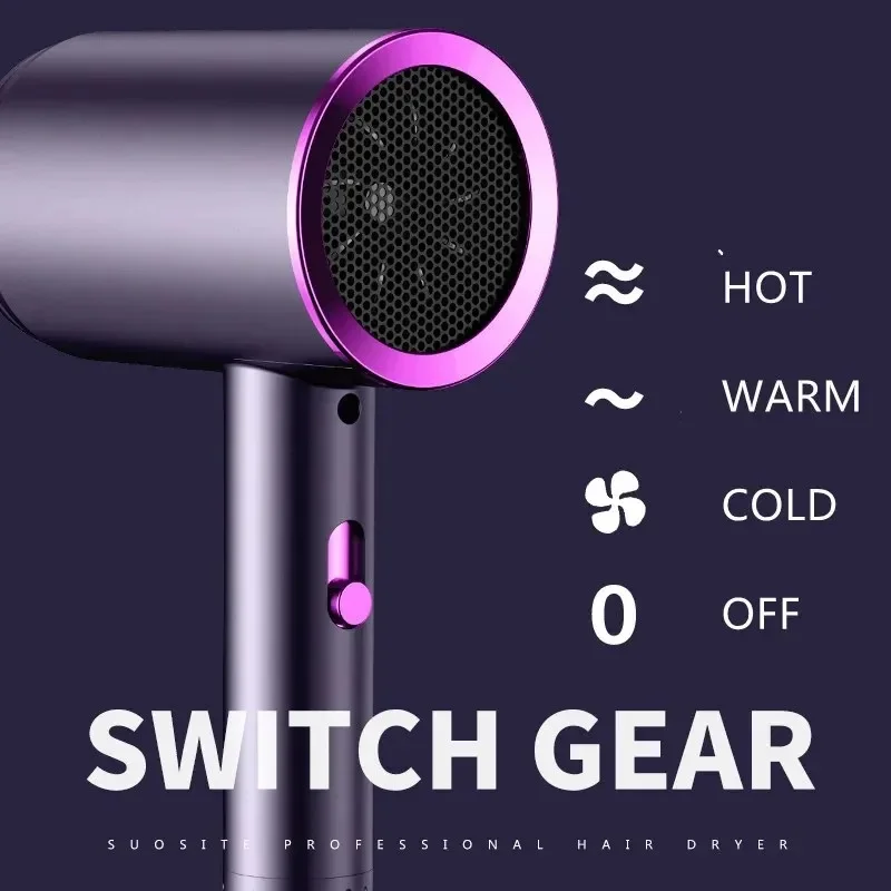 High‑power hair dryer with fast‑drying performance. Constant‑temperature blue‑light hair care, low‑noise hammer‑style blow dryer