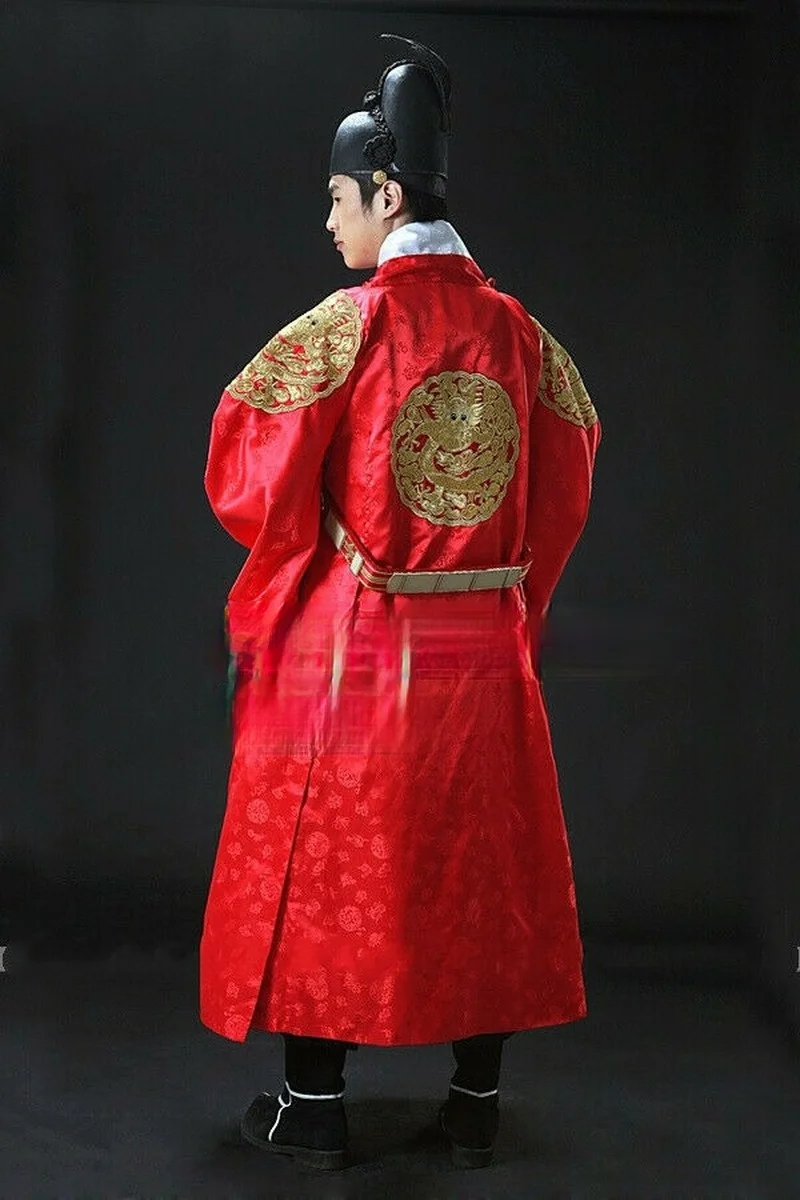 Disfraces tradicionales de reyes antiguos hechos de telas importadas de Corea del Sur, disfraces de Hanbok para hombres para eventos a gran escala