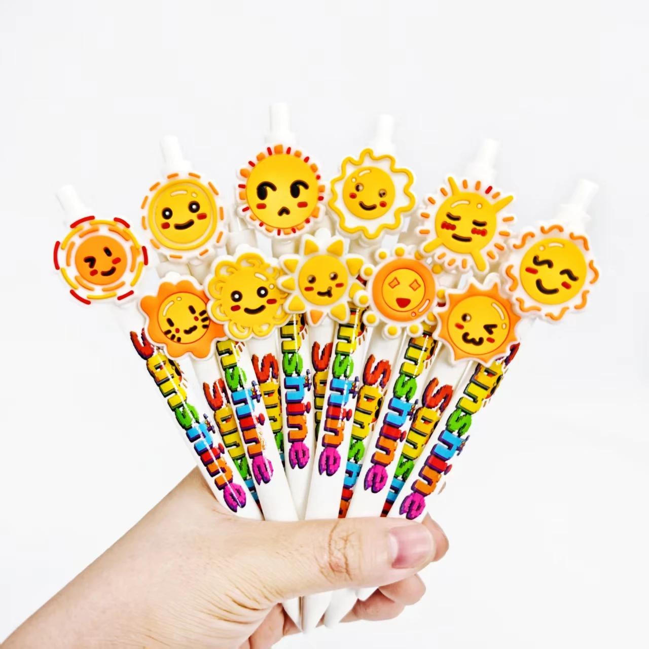 

12 шт./22 шт., шариковая ручка с лечебной тематикой солнца, креативная ручка с принтом «Sunshine», повседневная офисная студенческая обучающая канцелярская ручка, подарочная ручка