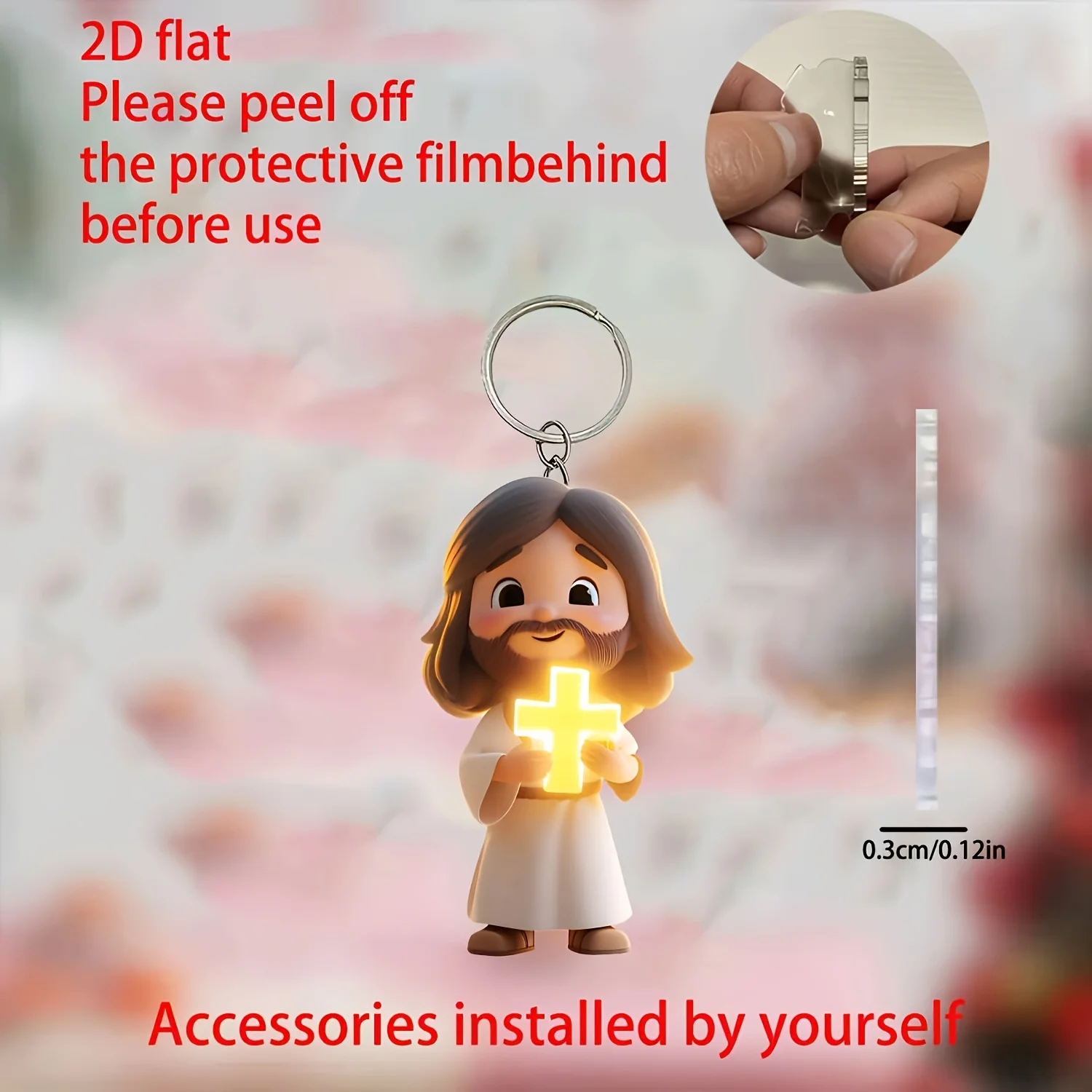 2D Flat Acrylic Keychain (Priest) - Acrylic Decoration, Suitable for Home And Holiday Decor,Perfect for Birthday And Party Gifts