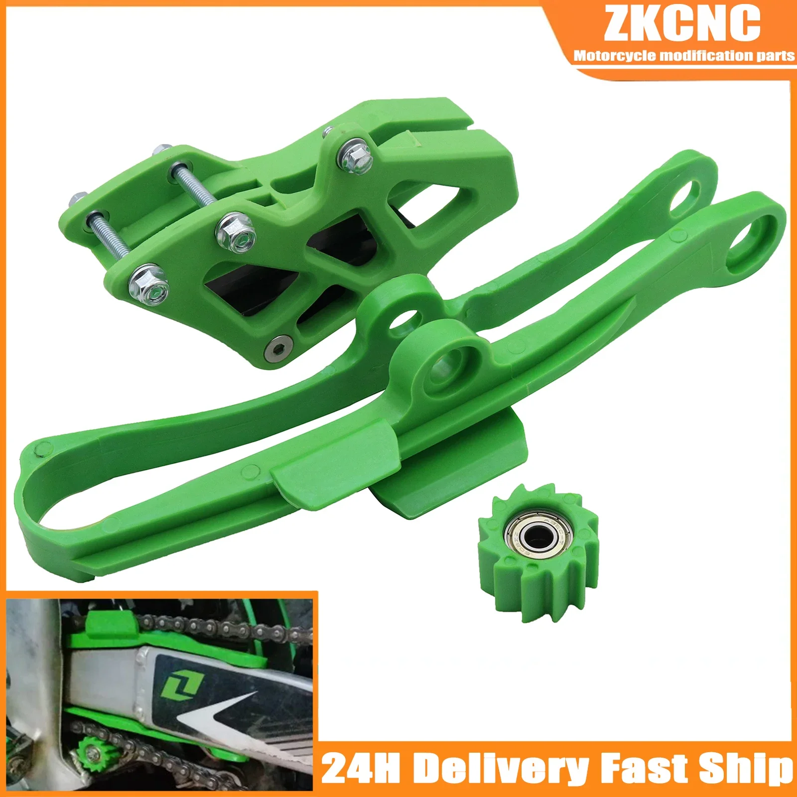 Motorcycle Chain Guide Slider Guide Swingarm Roller For Kawasaki KX KLX 250F 450F 450R KX250F KX450F KLX450R 2008-2020 Universal