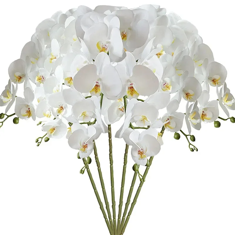 

Artificial Phalaenopsis Flower Branches Real Touch Faux Orchid Stems for Floral Arrangement Wedding Party Home Decoration