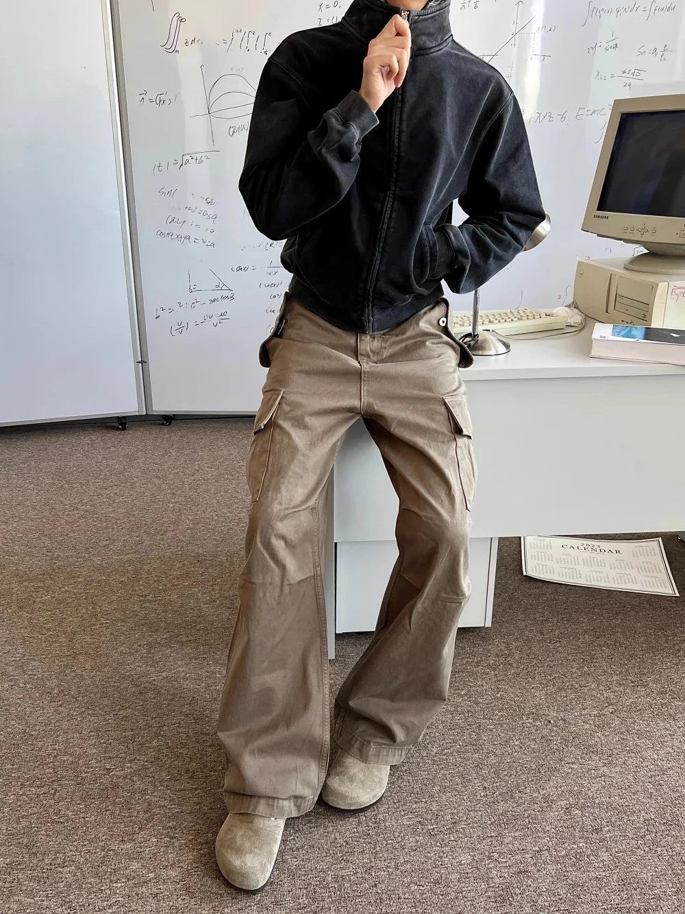 

American Sle Work Pants Loose Straight Leg Multi ket Sand Color CleanFit Youthful Energy Casual Pants for Boys