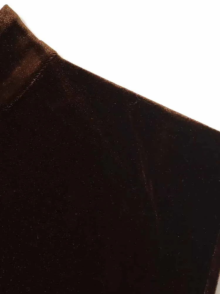 النمط الأوروبي والأمريكي الخريف الملابس النسائية الجديدة أزياء بسيطة الرجعية المرقعة الدانتيل تكدرت فو المخملية اللباس