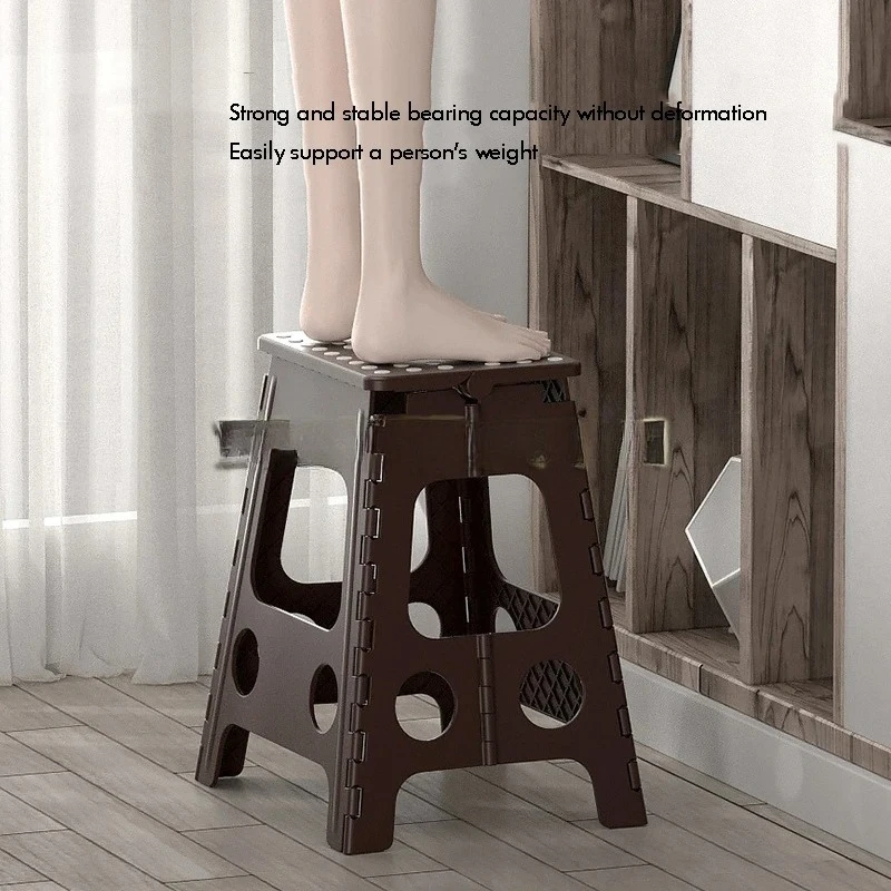 Foldable Step Stool Thicken Plastic Foldable Step Stool-Compact Plastic Portable Step Stool