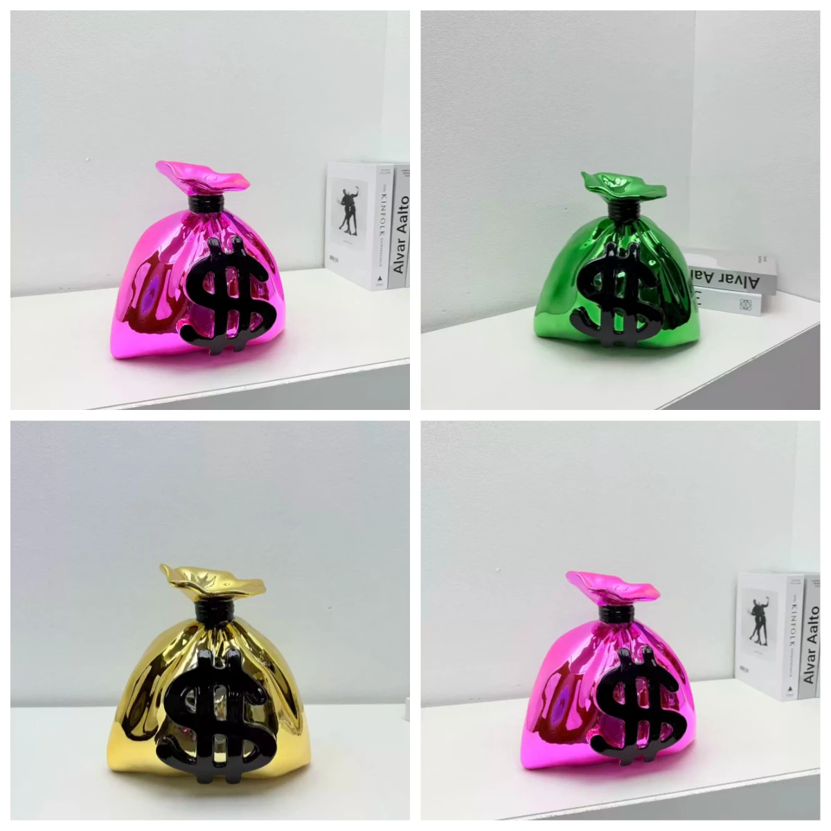Creative Cash Bag Statue Home Decoration Modern Resin Sculpture Handicrafts and Art Gifts