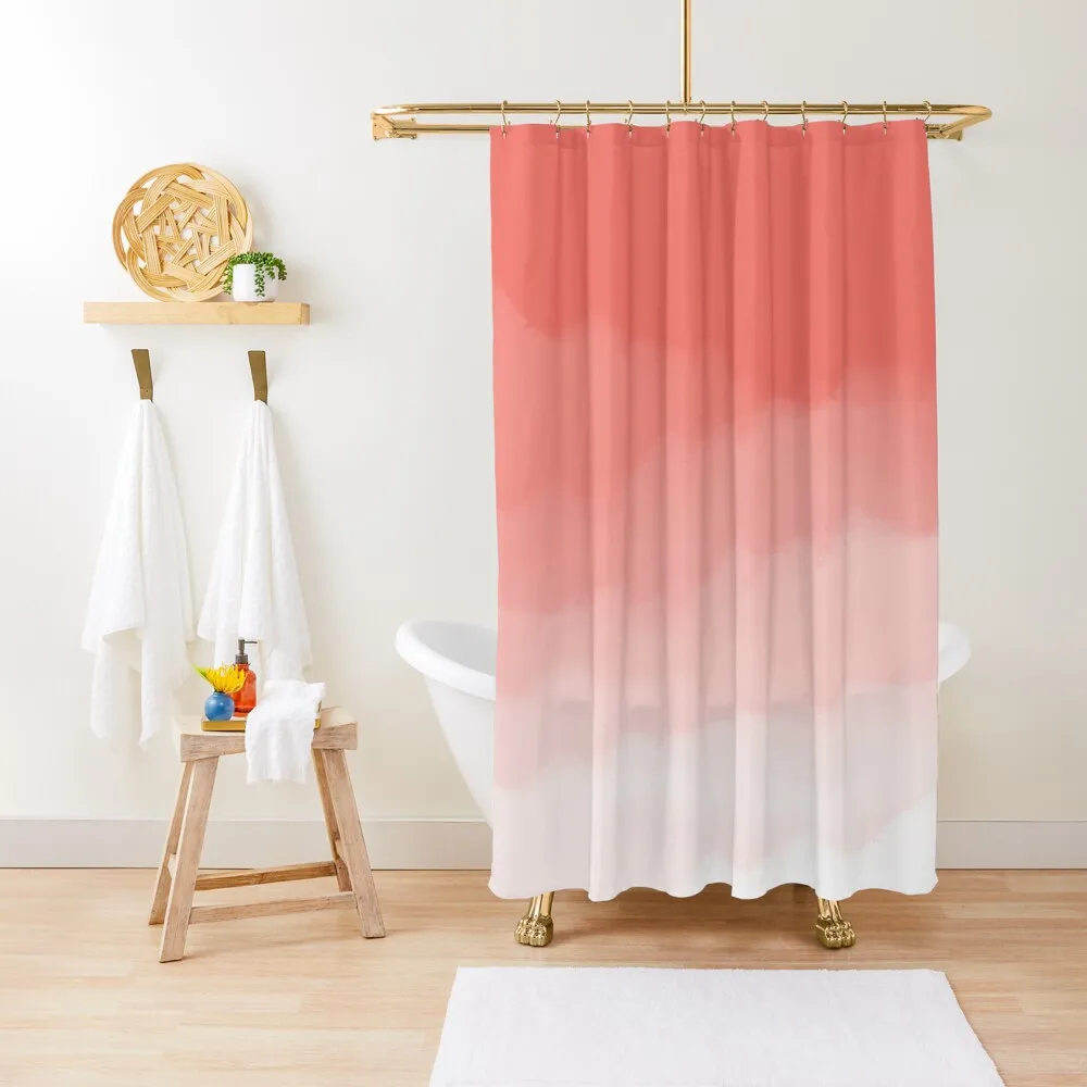 

Living Coral Watercolor Ombre (Pantone Living Coral) Shower Curtain Bathroom Accessory Bathroom And Shower Curtain