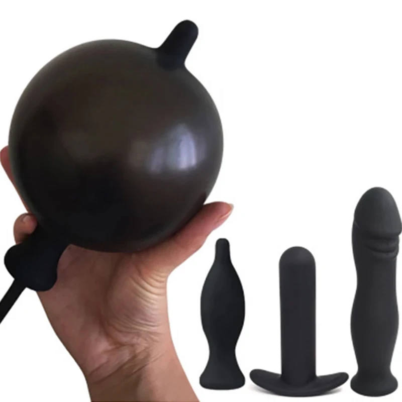 Inflatable Anal Dildo Plug Expandable Butt Plug with Pump Sex Toys for Women Men Anal Dilator Massager Adult Products Silicone