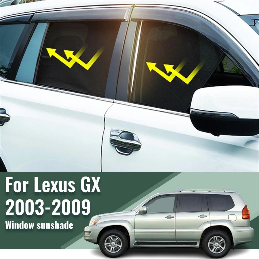 

For Lexus GX 2003-2009 470 GX470 Rear Side Window Sun Shade Visor Car Sunshade Accessories Front Windshield Mesh Vehicle Curtain