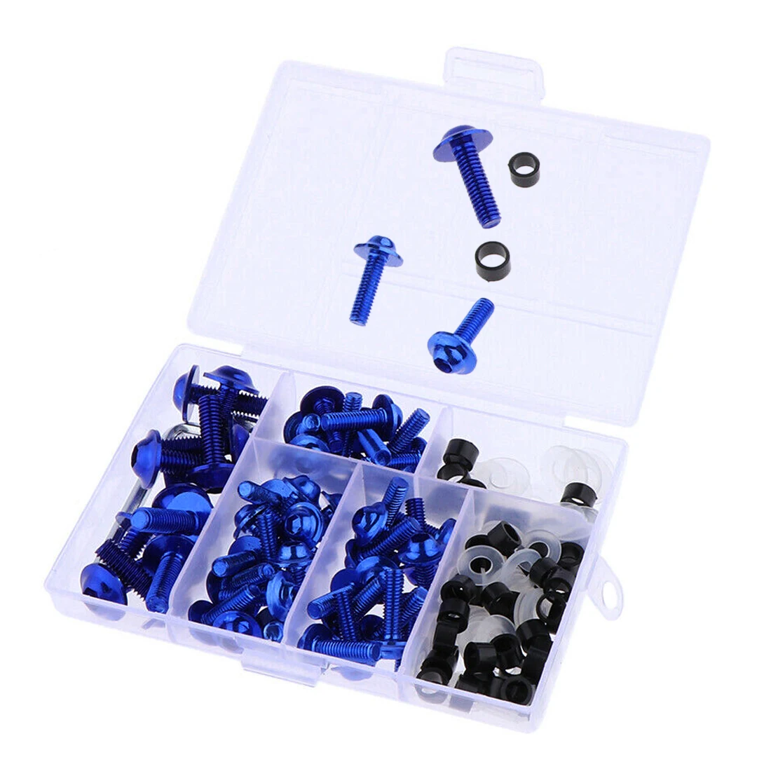 158pcs Blue Fairing Bolts Kit Fender Windscreen Fastener Clip Screw Motorcycle Sportbike For Upper Side Lower Fairing