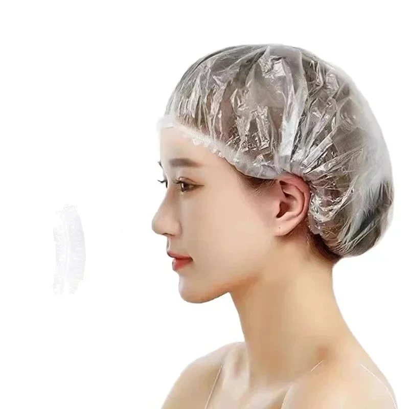 Plastic Disposable Shower Caps, Multi-functional Hair Cover For Hair Dye, Hair Care And Shower, Household Bathroom Supplies