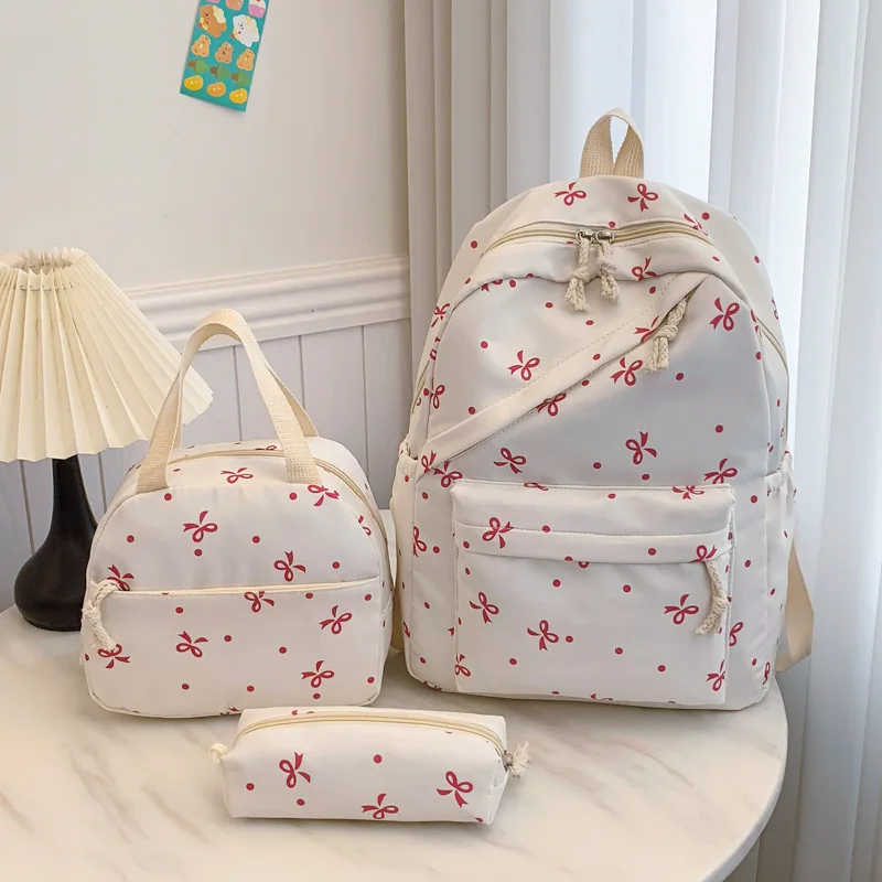 1 Set 3 in 1 Backpack Set for Women Large Capacity Travel Daypack Fashion Casual Backpack with Pockets for College