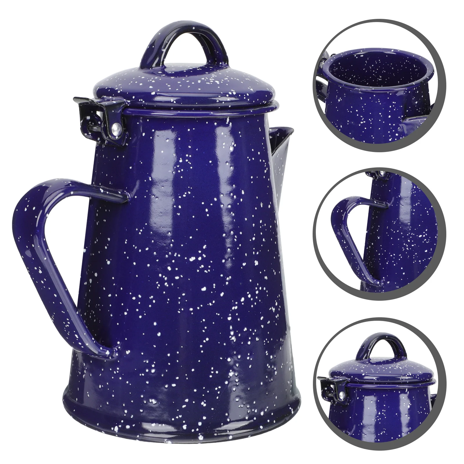 

Coffee Enamel Pot Machine Multipurpose Teapot Camping Stove Blue Large Kettle