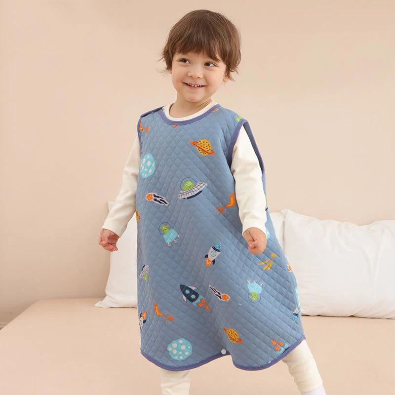 Spring Autumn Vest-style Baby Sleeping Bag Cartoon Boys Girls Homewear Cotton Newborn Sleeping Bag  Thickened Children\'s Pajamas