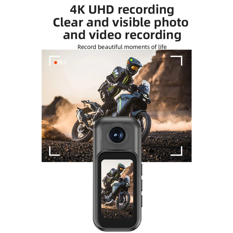 4K 1080P Wearable Body Worn Action Thumb Camera Charging Pod Hands Free Recording Portable Camcorder For Work Travel Cycling - Detail 1
