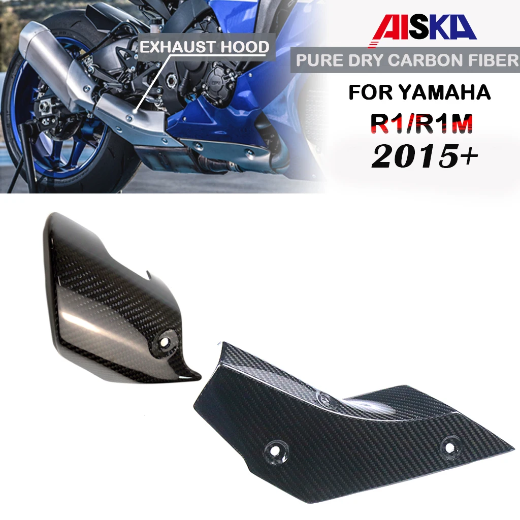

Аксессуары для мотоциклов, выхлопной капот, термозащитный чехол, комплект обтекателя, чистое сухое углеродное волокно для YAMAHA YZF-R1 R1M 2015-2023 2024
