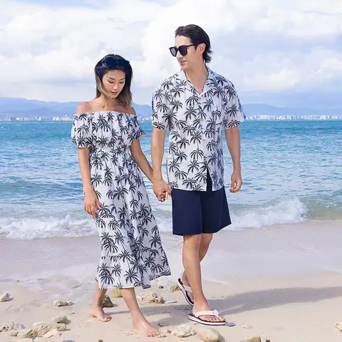 Familjemode Strand Mor Far och Son Kit Semester 2025 Mamma och Dotter Lika Festklänningar Pappa och Barn Pojke Kläder Set 10 best sales familjeklänning för mor far och son - №6