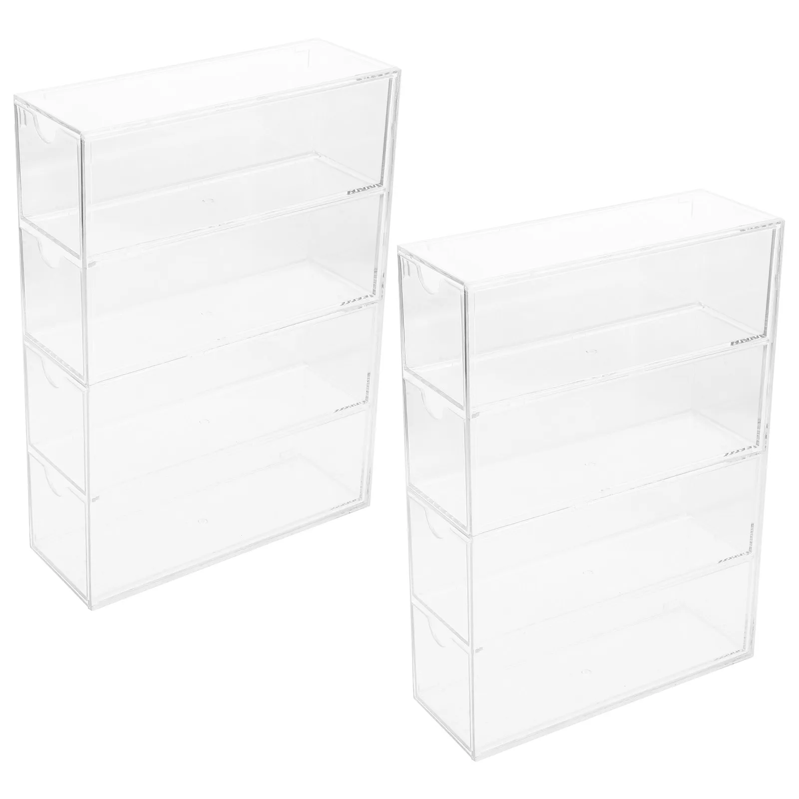 2Pcs Acrylic Clear Acrylic Storage Drawer Organizer Sunglasses Eyeglass Multipurpose Display Case Stackable Desktop