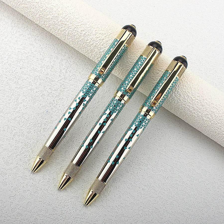 Luxury Metal Ballpoint Pen - Medium Point Twist Closure for Daily Office Writing Blue Ink Stationery School Supplies
