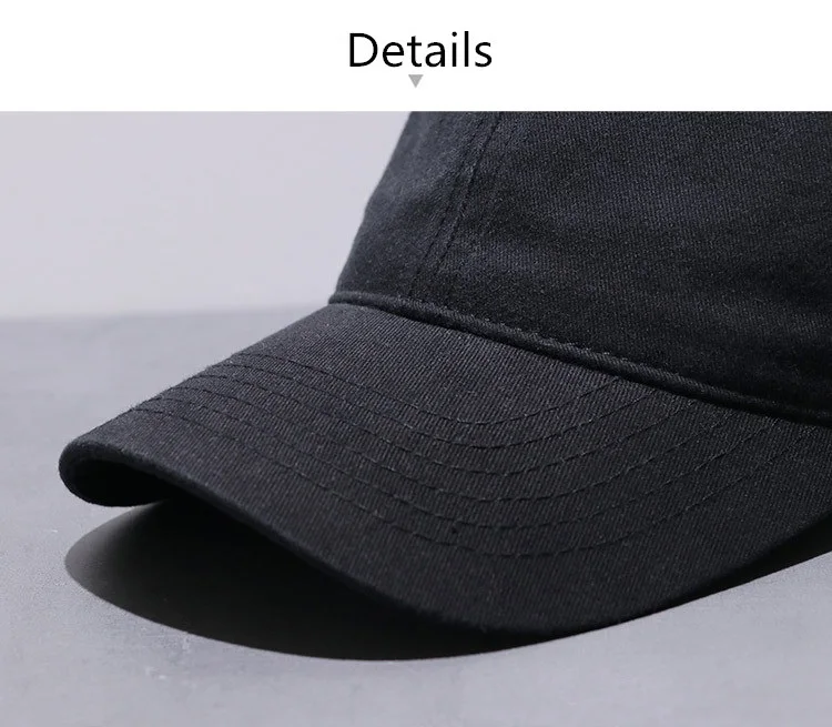 Unisex-Trucker-Mütze aus Baumwolle, solide, weiche, atmungsaktive Sonnenhüte, solide Baseballkappe für Herren, Sporthut, Snapback-Mütze, Golf – Detail 5