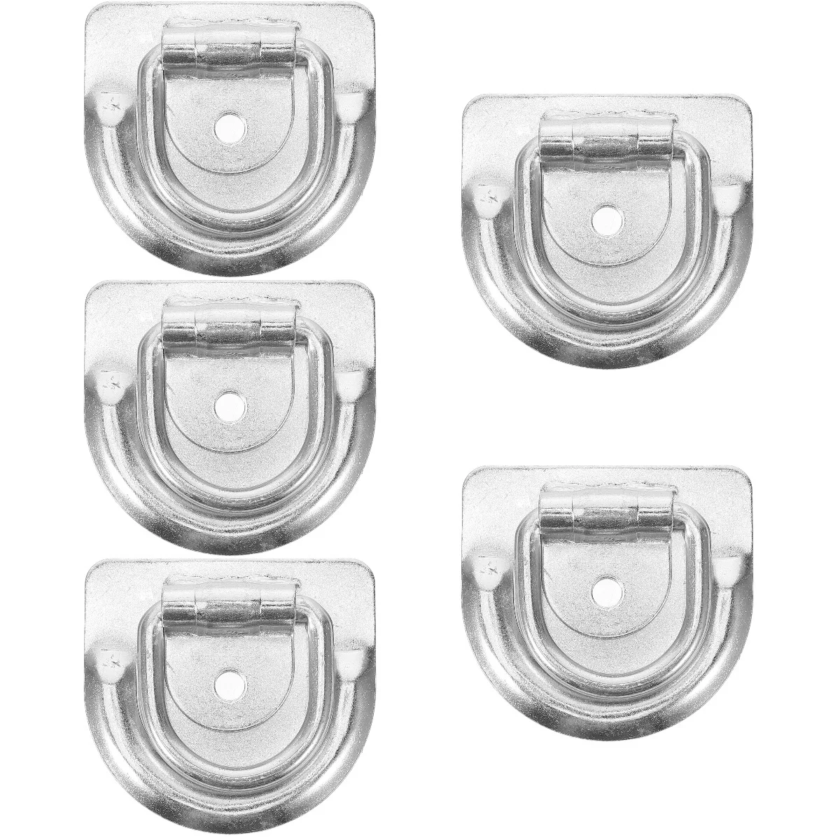 

5pcs 5 PCS Cargo D-rings Tie down Hooks Anchors for Trailers Metal Silver Heavy Duty Downs