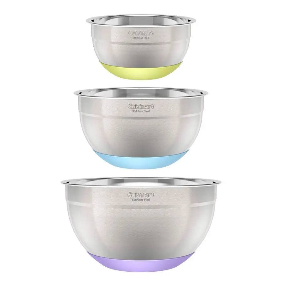 

Stainless Steel Mixing Bowls with Nonslip Base, 1.5qt, 3qt amp 5qt