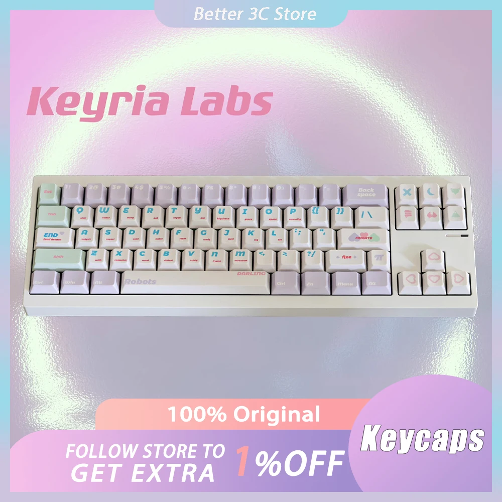 

Колпачки для клавиш Keyria Labs Love Death & Robots Sublimation PBT Cherry Height 180-клавишные колпачки для клавиш, милый набор игровых аксессуаров для ПК