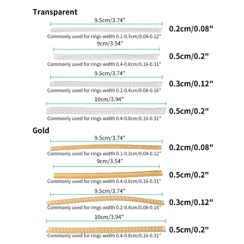 2 Mảnh 2/3/5 Mm Resizer Phù Hợp Với Hầu Như Bất Kỳ Vòng Vòng Silicon Trong Suốt Sizer Vô Hình Tightener Trong Suốt Resizer
