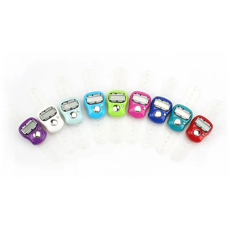 【AA86】LCD Electronic Finger Hand Ring Knitting Row Tally Counter Pedometer Digital Hand Tally Counter Random Color