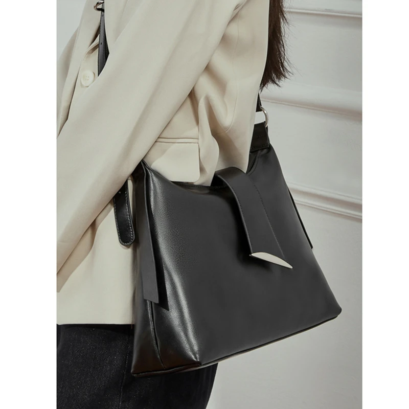 Hifashion Cowhide Genuine Leather Large Hobo Shoulder Bags For Women 2026 Luxury Designer Tote Shopper Crossbody Ladies Handbags view 3