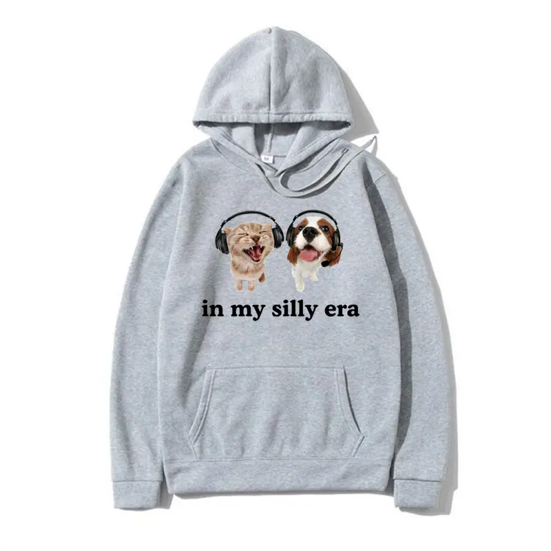 In My Silly Era Funny Meme Graphic Hoodie Men Women Dog Lover Gift Sweatshirts Oversized Streetwear Fall/winter Fleece Hoodies