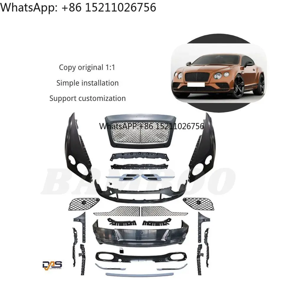 

Upgrade to 2016-2018 Car Front Rear Bumper Bodykit for Bentley Continental GT Speed 2015 Front Bumper Body Kit