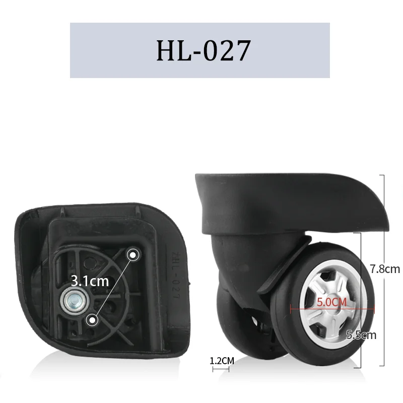 Suitable For HL-027 Nylon Luggage Wheel Trolley Case Wheel Pulley Sliding Casters Universal Wheel Repair Slient Wear-resistant