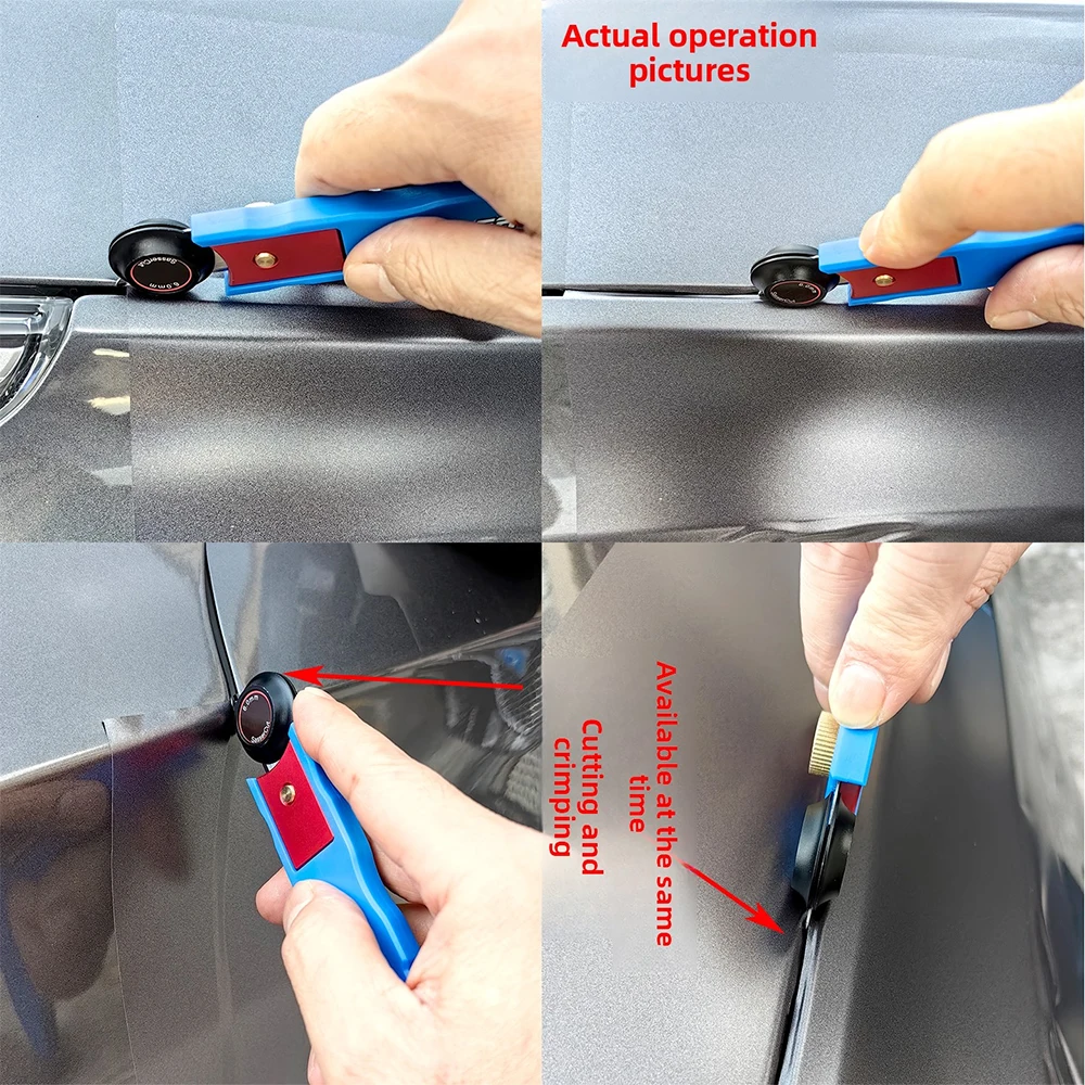 ALIWRAP Vinyl Film Cutting Roller Knife Set Car Carbon Film Edge Cut Tool Window Tint Cutting Trimming Tools Rotary Gap Cutter