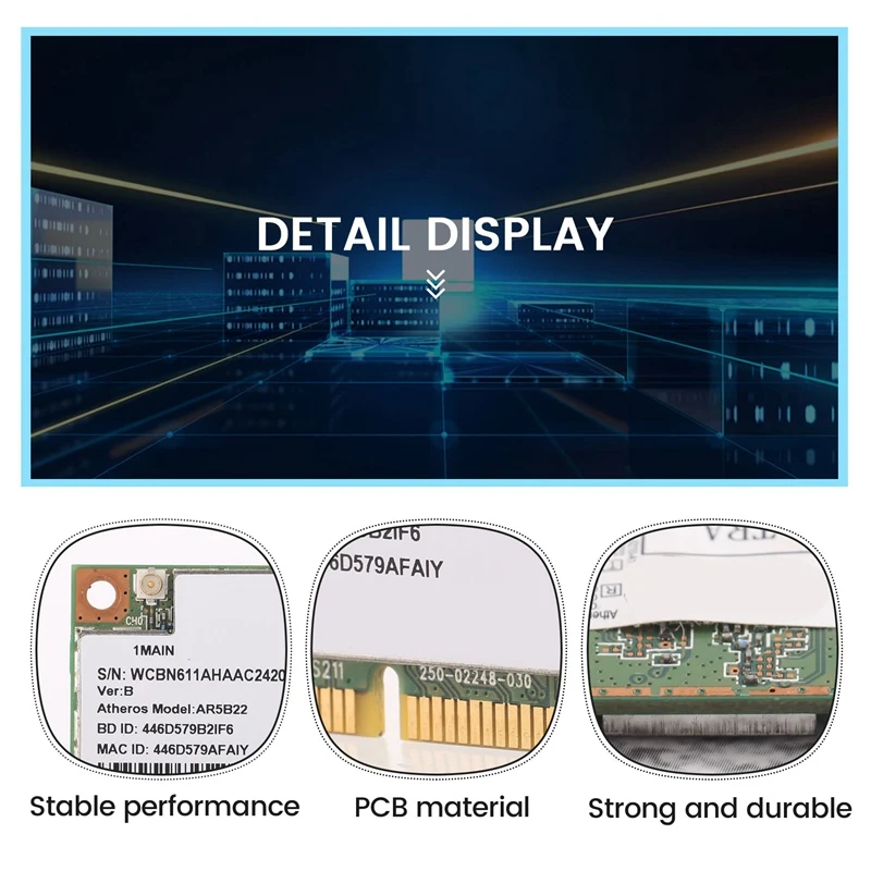 RISE-AR9462-tarjeta inalámbrica media Pcie AR5B22 WB222, 300Mbps, Bluetooth 4,0, Wifi, WLAN