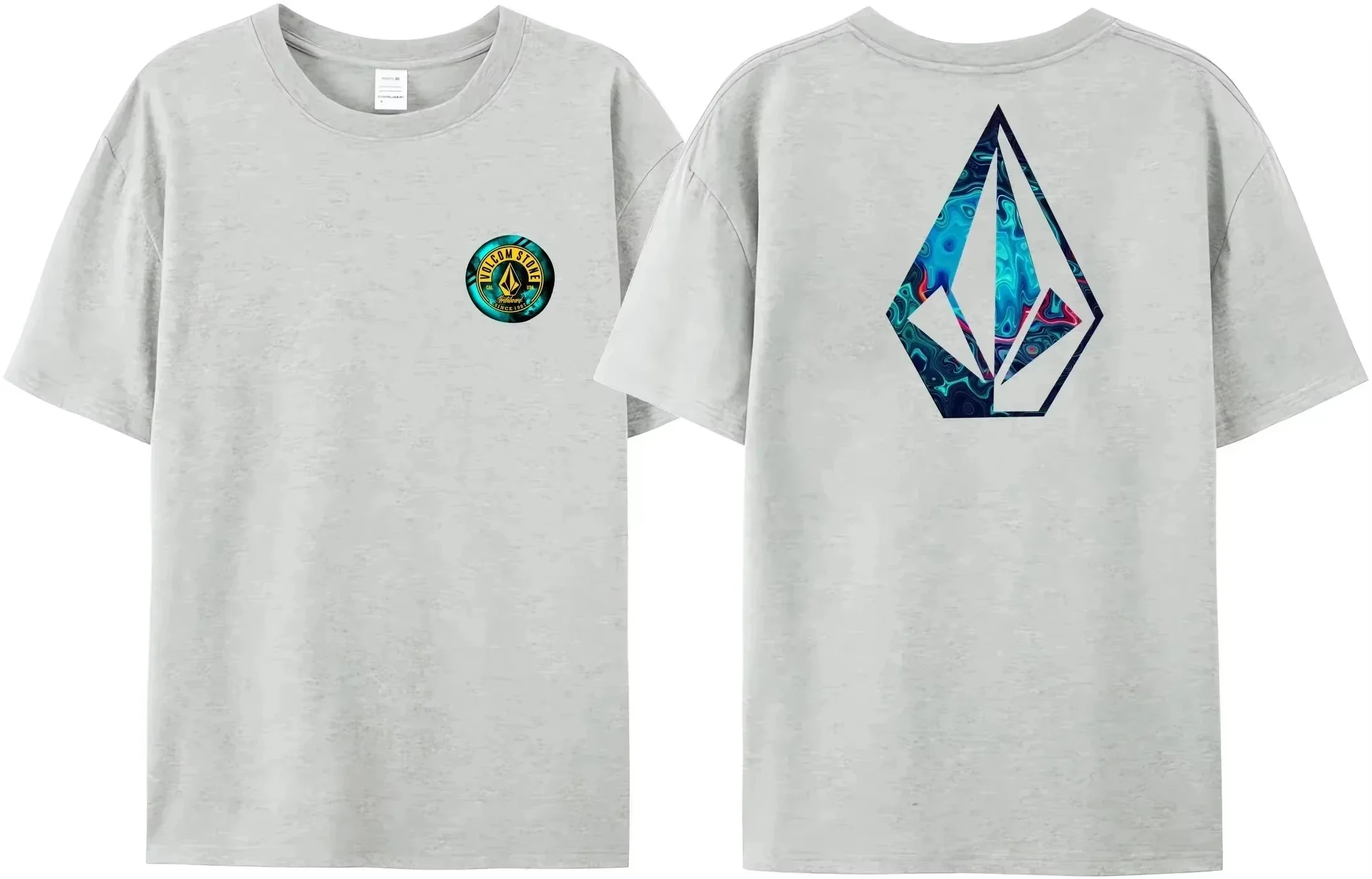 2025 new Volcom obsidian asbestos short sleeve T-shirt top Summer loose T-shirt breathable fashion high quality large size