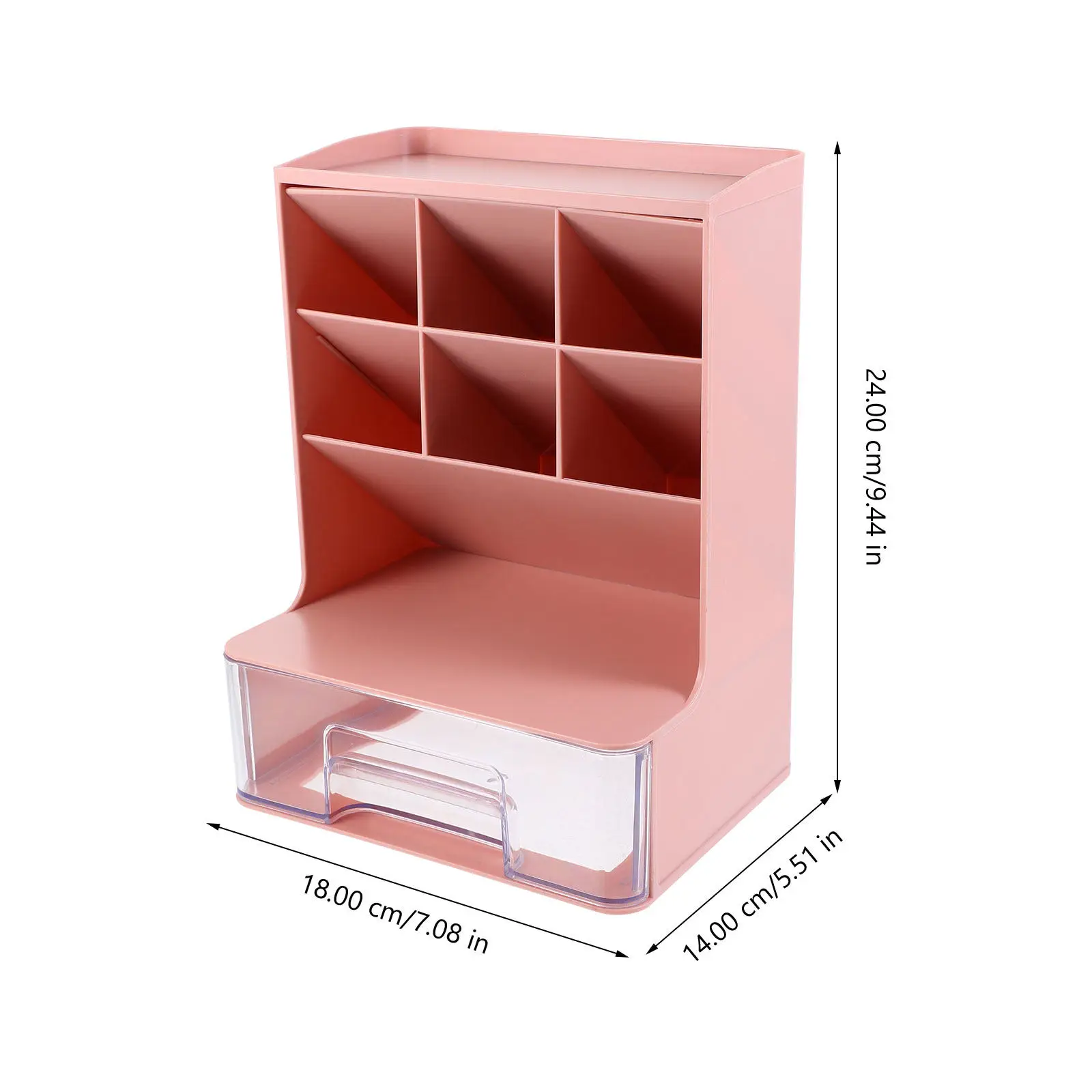 Multi-Compartment Desktop Organizer for Pens Pencils Markers Erasers Scissors Name Cards Memo Pads Small Ornaments Plastic