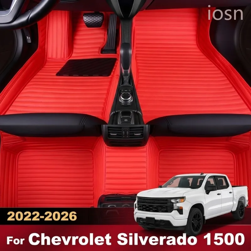 Alfombrillas Personalizadas para Chevrolet Silverado 1500 2022-2026, Impermeables, Cobertura Total, Alfombras para Auto, Juego de Tapetes