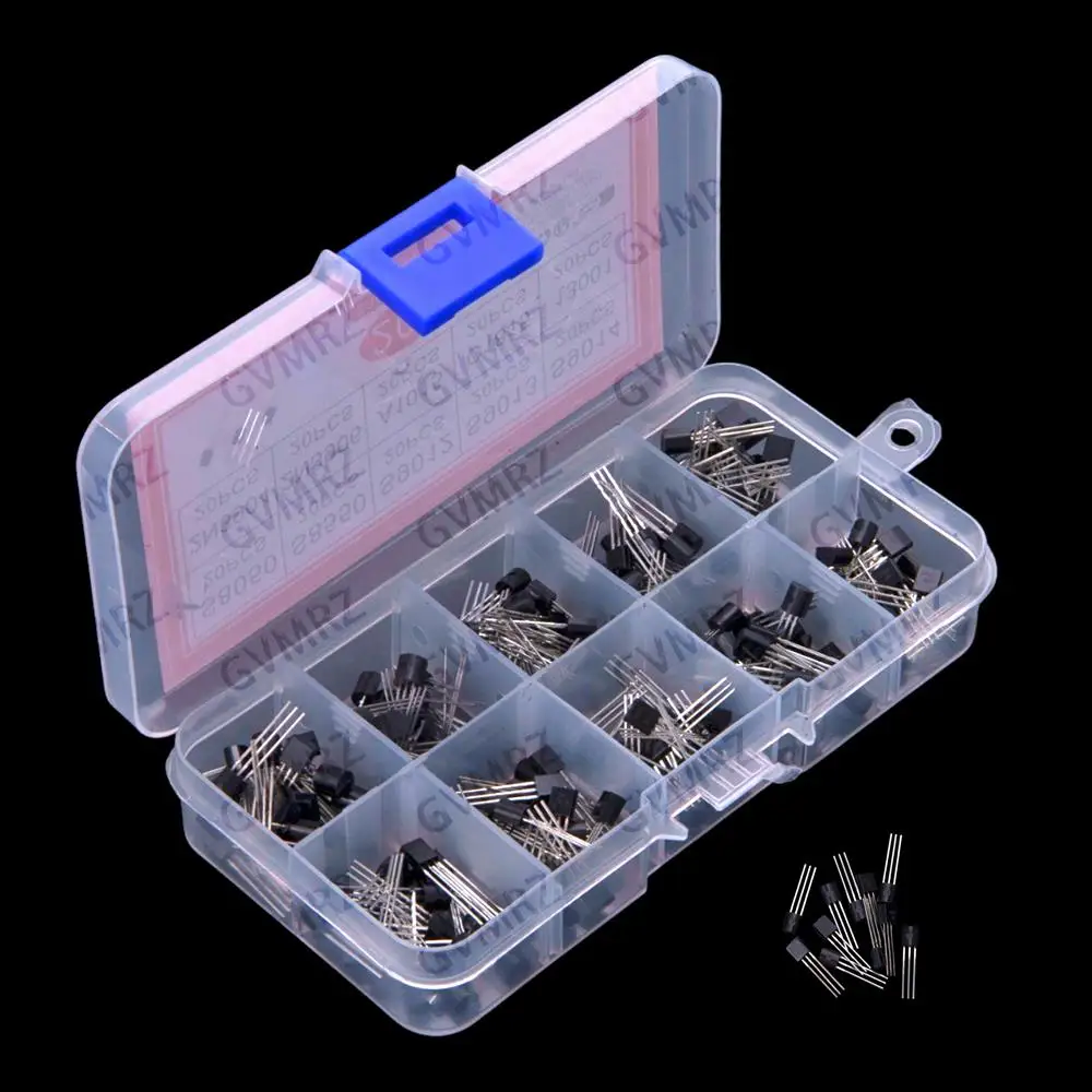10values * 20pcs = 200pcs 2N3904 S8050 S8550 S9012 S9013 S9014 Transistor Assortment Kit TO-92  2N3904 2N3906 A1015 C1815 13001