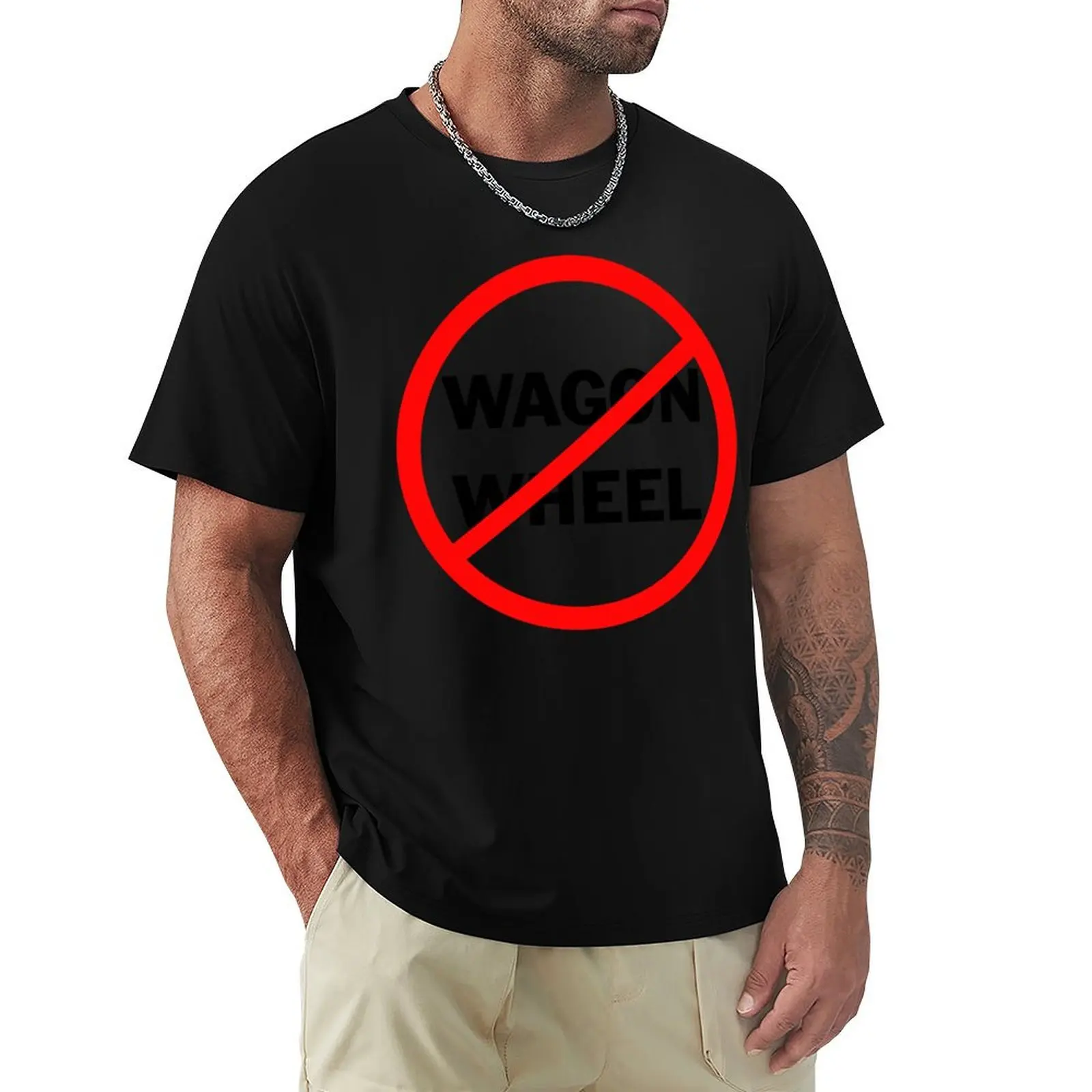 

No Wagon Wheel T-Shirt blue archive korean fashion vintage graphic tee mens graphic t-shirts hip hop