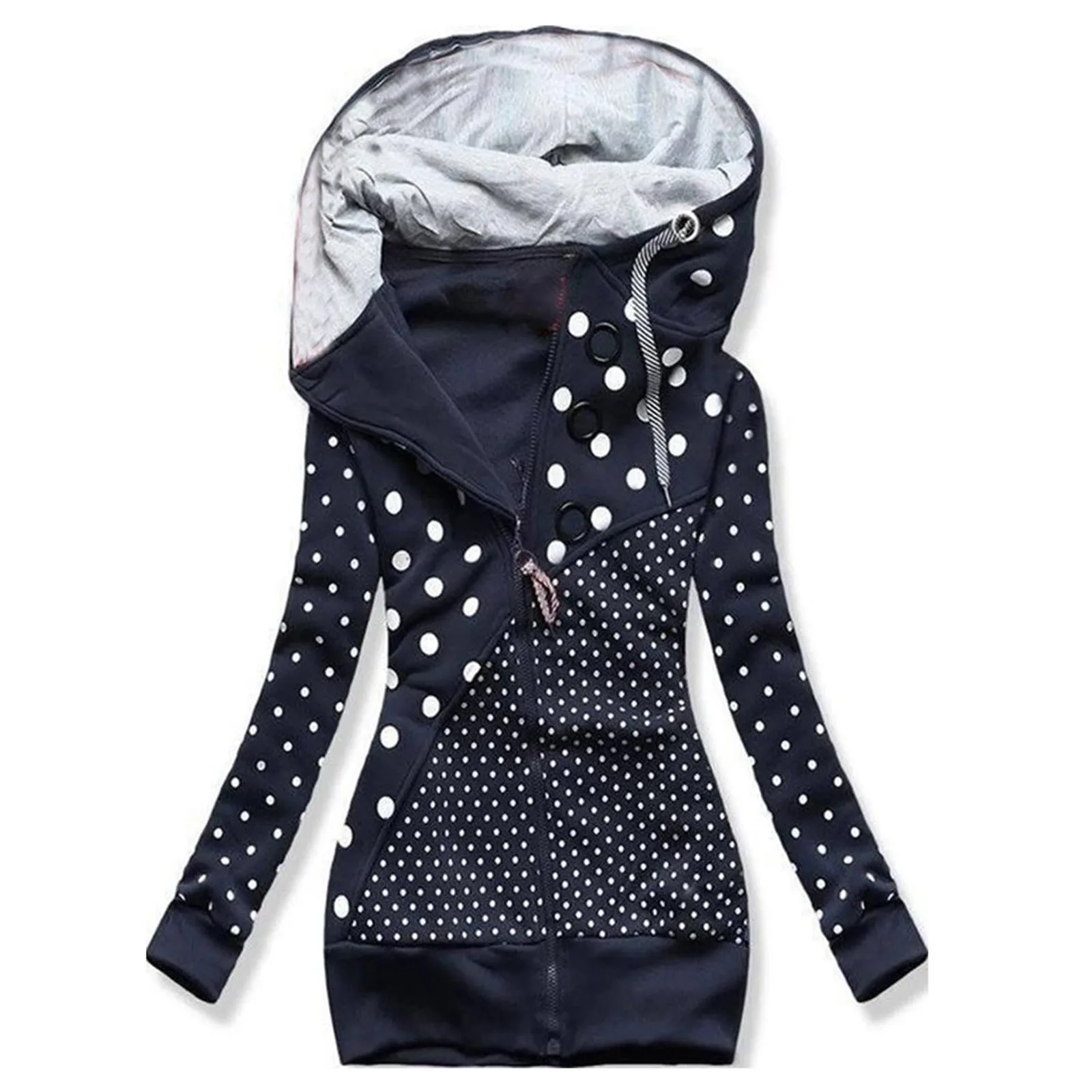 Women Warm Hoodie Ring Decoration Zipper Patchwork Coat Ski Jackets for Women 4x Summer Jackets for Women 4x