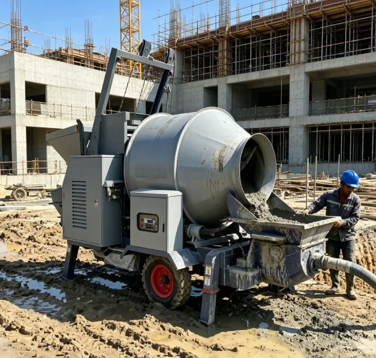 Anti-Rust Paint Concrete Mixer Pump All In One Multiple Optional Colors For Construction Site Machinery Equipment Wholesale