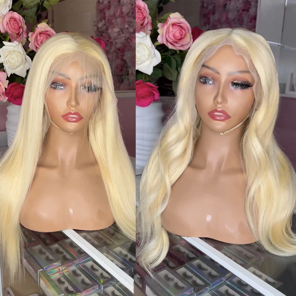 

RDY Blonde Wig Body Wave Synthetic Lace Front Wigs For Women Long Hair Heat Resistant Hair Silky Straight Daily Use Cosplay