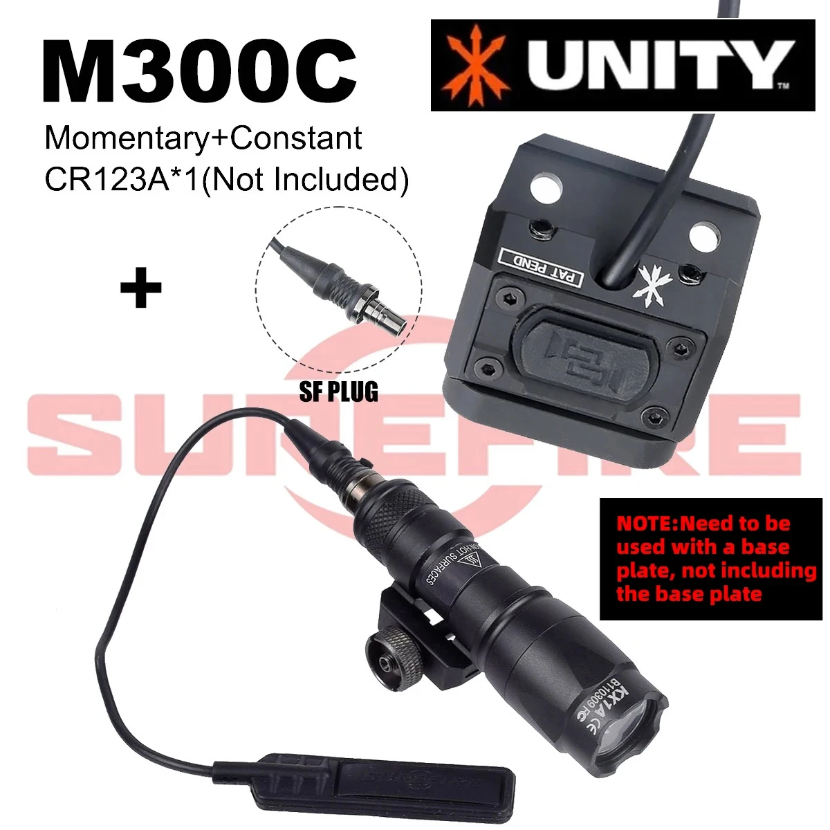 

Кнопка-переключатель Surefire M300 M600 с модом UNITY, кнопка Hot Mod, мощный световой мод с кнопкой SF Plug, переключатель давления Surefire 3.5/2.5 мм