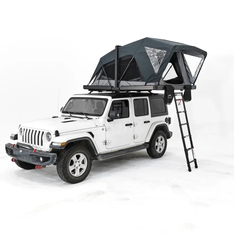 Camping WaterproofHot Selling Lightweight Folding Aluminum Hard‑Rooftop Tent 2‑3 People SUV 4X4 Outdoor Campin