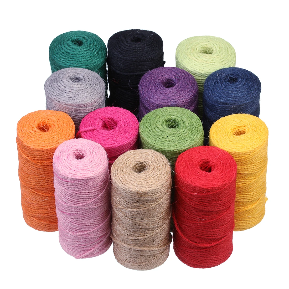 100yards/roll Jute Twine Colorful Braided Burlap Strings Natural Cotton Cord For Jewelry Making Wedding Party Home Decoration