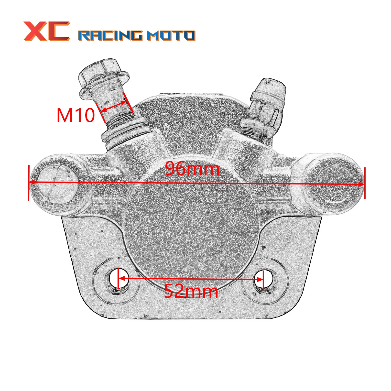 ATV Quad Rear Disc Brake Caliper 52mm For 50cc 70cc 90cc 110cc 125cc 250cc Kart Taotao GY6 Scooter Dirt Pit Bike Motorcycle Part