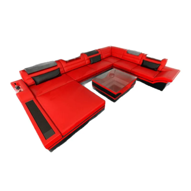 

Fashionable, modern and simple cowhide sofa large and small house corner multifunctional leather sofa